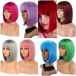 Bobo Head Wig Womens multicolor qi liu hai Hair Short Full Set