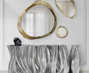 Boca do lobo Italiaanse stijl glasvezel console tabel modern licht luxe ingangegang Decoratief artistiek meubilair