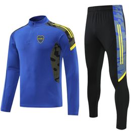 Boca Juniors Men's TrackSuit Half Zipper Jacket Pantals Sweatshirt décontracté Sports de sport