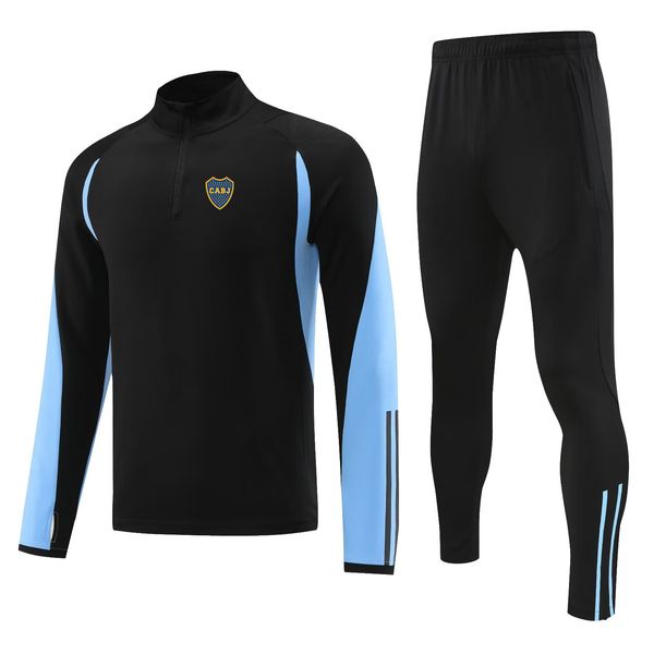 Boca Juniors Survêtements pour hommes automne enfants en plein air semi-fermeture éclair à manches longues costume d'entraînement jogging sport loisirs chemise à manches longues