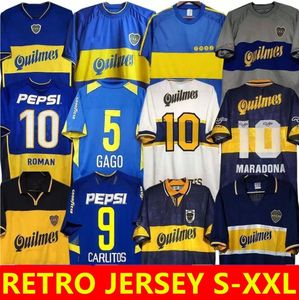 Boca Juniors Retro Voetbalshirts Maradona ROMAN Caniggia RIQUELME 1997 2002 PALERMO Voetbalshirts Maillot Camiseta de Futbol customsize persoonlijk