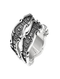 Bocai 2021 Real S925 Silver Hip Hop Sanskriet Soul Equipment Index Finger Gepersonaliseerd lint open ring voor MAN2145257