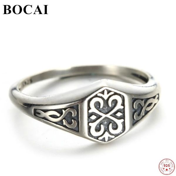 BOCAI S925 bagues en argent Sterling vigne éternelle rétro Totem pur Argentum Punk bijoux à main pour hommes et femmes 240220