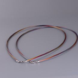 Bocai S925 sterling zilveren ketting vrouwelijke mode temperament zilveren kraag kleurrijke draad touw ketting q0531