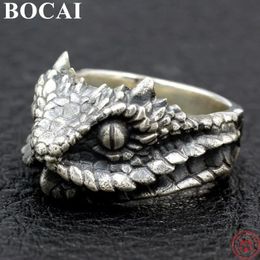 Bocai S925 STERLING Silver Punk Anillos de serpiente venenoso Adornos de mano dominante Pure Argentum Charm Jewelry240412