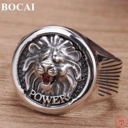 Bocai Sterling Silver S925 Anillos para hombres Fashion Thai Personalidad Lion Head Pure Argentum Ornamy Hand Jewelry240412