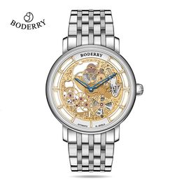 Boderry Horloges Automatische Mechanische ELITE II Waterdicht Saffier Kristalglas Horloges HANGZHOU CAL.5521 Beweging Voor Mannen 240301