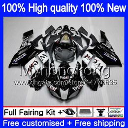 Corps + 8 cadeaux pour KAWASAKI ZX 6R 6 R 600CC ZX636 2007 2008 209MY.20 ZX-636 ZX600 600 ZX6R 07 08 ZX 636 ZX-6R 07 08 Carénages Nouveau Noir ouest