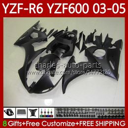 OEM-vogels voor Yamaha YZF-R6 YZF R 6 600 CC YZF600 YZFR6 03 04 05 Body 95NO.10 YZF R6 600CC 2003 2004 2005 Cowling YZF-600 03-05 Motorfiets Carrosserie Kit Matte Zwart