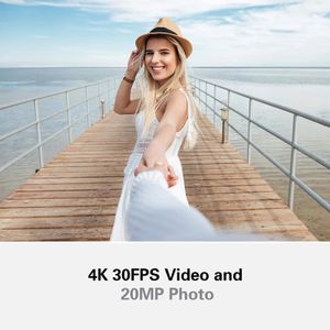Body Action Camera 4K30FPS 20MP met EIS 2.0 60Min Video-opname Slow Motion Hands-Free Mini Vlogging