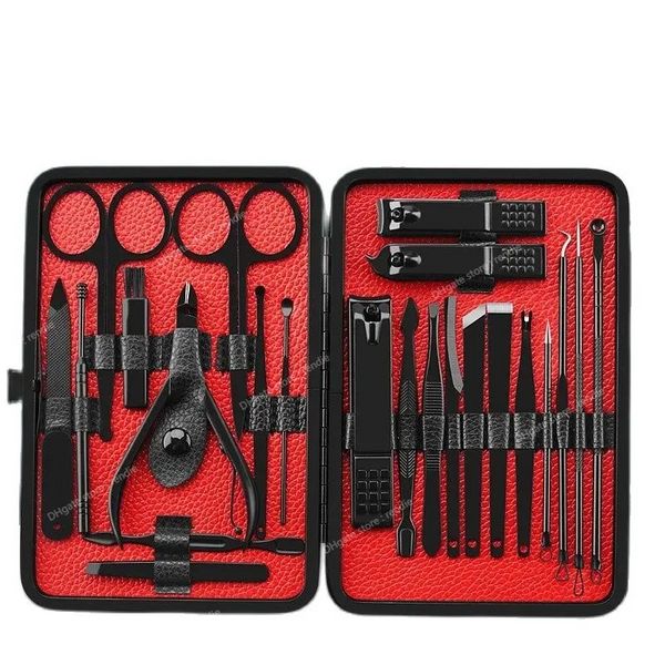 Supper Complete 25 pièces ensemble de manucure Kit d'ongles outils d'art ongles de pied pédicure soins incarnés tondeuse professionnel Nail Art ToolsSets Kits beauté santé