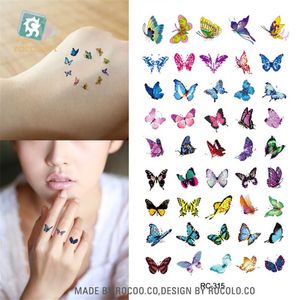 Body Art Waterdichte Tijdelijke Tatoeages Voor Vrouwen 3D Mooie Vlinder Ontwerp Kleine Arm Tattoo Sticker Groothandel RC2315