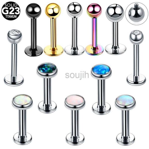 Arts du corps 1pc ASTM-F136 Titanium Tragus Piercings Labret Stud Rings HELLIX Piercing Oreille Oreja Cartilage Broupe d'oreille 14g Bijoux corporel D240503