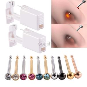 Arts du corps 2 PCS Unité de piercing stérile en toute sécurité jetable pour gemm nez poteaux Nouveau génération plus sûr de nez de nez kit de machine percer d240503