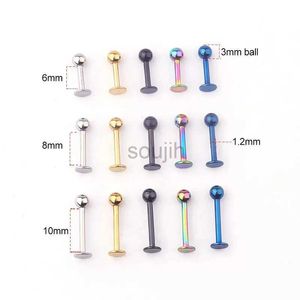 Arts du corps 3 / 5pcs 316l en acier inoxydable Labret Piercing bijoux anneaux de lèvres nez bouts de nez étalons cartilage tragus conque étouffe de boucle d'oreille d240503