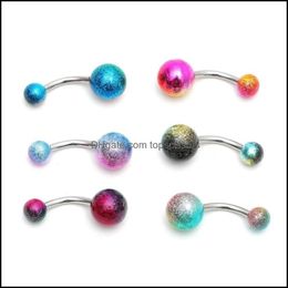 Body Arts Acrylique Body Piercing Barbell Surface Barres De Ventre Givrées Femmes Anneaux De Nombril Drop Livraison Santé Beauté Tatouages Art Dhlda