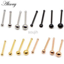 Arts du corps Alisouy 1pc Nose Studs Bar 316l en acier inoxydable Piercing Piect Boucles d'oreilles Nariz Nez Anneaux de nez Bijoux de corps de mode D240503