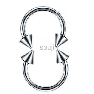 Arts du corps ASTM F136 Titanium Pierc Nose Cône de bague Pike Horseshoe Circulaire Septum Mélose sourcil Piercing Ring Tongue Hoops Hoops Eaute d'oreille D240503