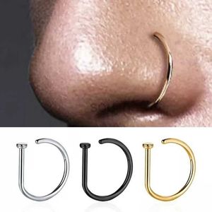 Body Arts Fake Pdening Nose Ring Oorbellen Roestvrij staal Fashion Punk Non Piercing Nose Clip Women Men Men Perforatie Septum Body Jewelry D240503