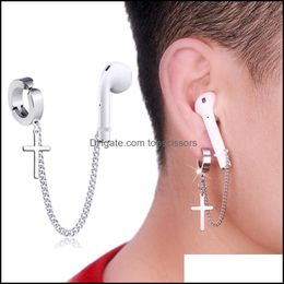 Body Arts Non Piercing Body Ear Clips Anti Lost Earring Chain voor AirPods Wireless Earhooks Earbuds oortelefoonhouder connector druppel D DHCXZ