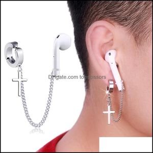 Body Arts Clips d'oreille de corps non perçants Chaîne de boucle d'oreille anti-perte pour Airpods Crochets d'oreille sans fil Écouteurs Support d'écouteur Connecteur Drop D Dhcxz