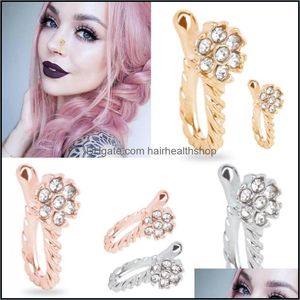 Body arts touwclip op neusring diamant koper niet -piercing faux clips sieraden voor vrouwen drop levering health schoonheid tatoeages kunst dhjgm