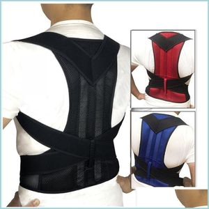 Tirantes para el cuerpo Soportes Cintura trasera Corrector de postura Ajustable Adt Corrector Belt Trainer Shoder Lumbar Brace Spine Support Belts V Dhy9H