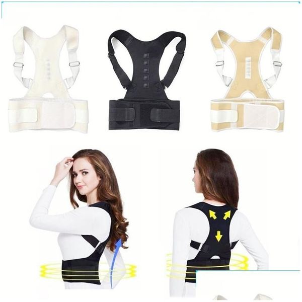 Supports de corps Supports de thérapie magnétique Posture Correcteur Brace Supporter Shoder Ceinture de soutien dorsal Menwomen Bretelles et 220726 Drop Del Dhoah