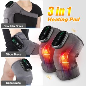 Body Braces Prend en charge le masseur de genou thermique Thérapie de chauffage des articulations des jambes électriques Massage par vibrations Coudière Arthrite Douleur Physiothérapie Support 230523