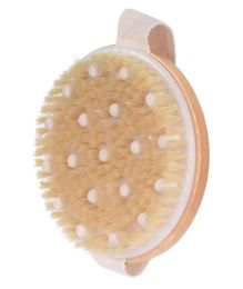 Brosse corporelle pour brossage humide ou sec, poils naturels avec nœuds de Massage, exfoliation douce, améliore la circulation F0808G015217046