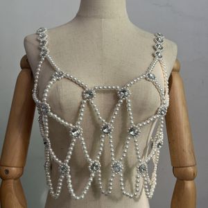 Lichaamsketen Pearl Vest Droeg bruiloft accessoires Blouse Gentle Vest Sieraden voor bruidsfeest Holle sling mode tube top