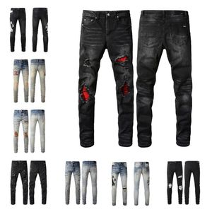 Body designer avec trous dans les jeans jeans noirs jeans slim fit pour hommes {La couleur envoyée est la même que la photo}