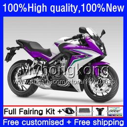 Corps pour Honda CBR 650 F CBR650 F CBR650 CBR650F 53HM.62 Violet blanc CBR650F 11 12 13 14 15 16 CBR 650F 2011 2012 2013 2014 2015 Carénage