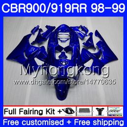 Corps pour HONDA CBR 900RR CBR919RR CBR900 RR CBR919RR 98 99 278HM.24 Flammes noires chaudes CBR900RR CBR 919 RR CBR919 RR 1998 1999 Kit de carénages