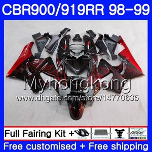 Lichaam voor HONDA CBR 900RR CBR 919RR CBR900 RR CBR919RR 98 99 278HM.5 CBR900RR CBR 919 RR CBR919 RR 1998 1999 Verkleefstukken Rode Vlammen Fabriekset