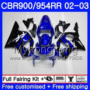 Body For HONDA CBR900RR CBR 954 RR CBR900 RR CBR954 RR 280HM.6 Blue black stock CBR 900RR CBR954RR 02 03 CBR 954RR 2002 2003 Fairings kit