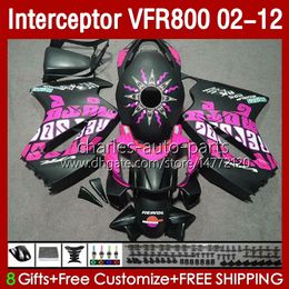 Lichaam voor Honda Interceptor VFR 800RR 800 VFR800 RR CC Matte Rose VFR800RR 02 2002 2003 2004 2005 2006 2007 129NO.136 800CC 02-12 Carrosserie VFR-800 08 09 10 11 12 Kuip