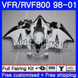 Lichaam voor Honda Interceptor VFR800R VFR800RR 98 99 00 01 259HM.18 VFR800 VFR 800RR VFR 800 RR White Black Hot 1998 1999 2000 2001 Fairing Kit