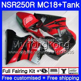 Cuerpo para HONDA NSR 250 R MC16 NSR250 R RR rojo negro stock MC18 NSR250R 88 89 262HM.30 NSR 250R NS250 PGM2 NSR250RR 1988 1989 88 89 Carenado