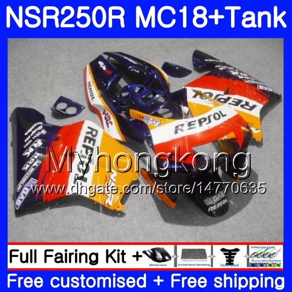 Corps pour HONDA NSR 250 R MC16 NSR250 R RR MC18 NSR250R 88 89 262HM.32 NSR 250R NS250 PGM2 NSR250RR Repsol lumière bleue 1988 1989 88 89 Carénage