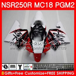 Cuerpo para HONDA NSR 250 R MC18 PGM2 NSR 250R NS250 NSR250R 88 89 78HM.5 MC16 NSR250 R RR NSR250RR 1988 1989 88 89 Carenados en venta Kit blanco