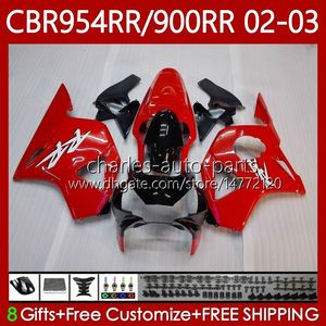 Carrosserie Kit voor HONDA CBR900 CBR954 RR CBR 954 900 RR CC 2002-2003 BODY 61NO.15 CBR954RR CBR 900RR 954RR 900CC 02 03 CBR900RR CBR954-RR 2002 2003 VALERINGEN GLOSSY ROOD