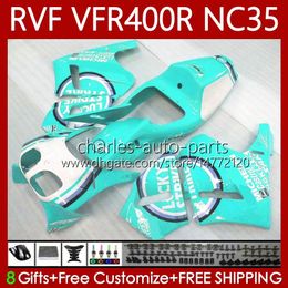 Cuerpo para HONDA RVF VFR 400 RVF400 R 400RR VFR 400R 94-98 80No.167 VFR400 Lucky Cyan R RVF400R NC35 V4 1994 1995 1996 1997 1998 VFR400RR VFR400R 94 95 96 97 98 Feria kit de limpieza