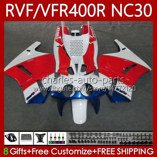 Corps Pour HONDA RVF VFR 400 RVF400 R 400RR VFR 400R 89-93 79No.132 VFR400 Rouge blanc bleu R RVF400R NC30 V4 1989 1990 1991 1992 1993 VFR400RR VFR400R 89 90 91 92 93 Juste Kit de fabrication