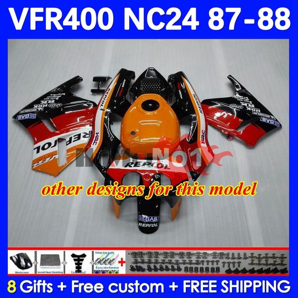 Cuerpo para Honda VFR400 R V4 VFR400RR RVF400R 150NO.197 RVF VFR 400 R RR 400R CC NC24 87 88 VFR400R 1987 1988 CARRANGE WHITE Stock