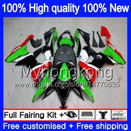 Lichaam voor Kawasaki ZX 10 R ZX1000C ZX-10R 2008 2009 2010 carrosserie groen rood 217my.2 ZX 10R 1000CC ZX1000 ZX10R 08 09 10 volledige kuip