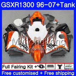 Lichaam voor Suzuki GSX R1300 Oranje White GSXR1300 96 02 03 04 05 06 07 333hm.54 GSXR 1300 Hayabusa 1996 2002 2003 2004 2005 2006 2007 Kuip