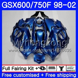 Corps pour SUZUKI GSXF 750 600 GSXF750 1998 1999 2000 2001 2002 292HM.50 GSX 600F 750F KATANA GSXF600 98 99 00 01 02 Carénage complet bleu perle