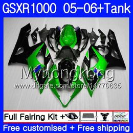 + Tanque para SUZUKI GSXR 1000 1000CC GSX R1000 2005 2006 Carrocería 300HM.47 GSX-R1000 GSXR-1000 1000 CC K5 GSXR1000 verde brillante 05 06 Carenado