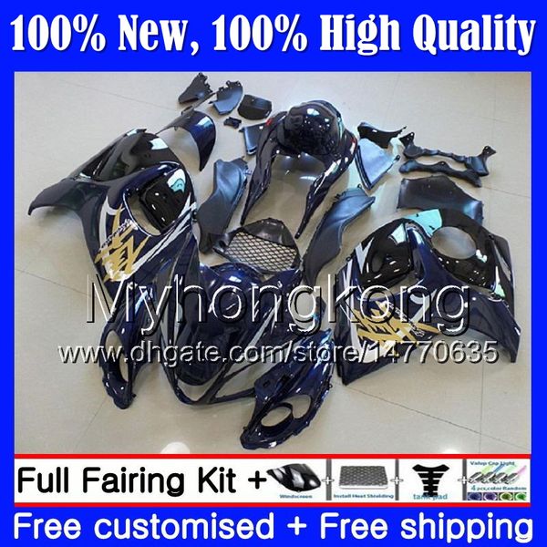 Corps Pour SUZUKI Hayabusa Usine bleu GSXR1300 2008 2009 2010 2011 19MY84 GSXR 1300 08 09 10 11 GSX R1300 12 13 14 15 Carénage Carrosserie